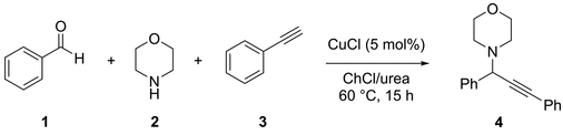 方案1. 用于 OFAT 優(yōu)化的模型反應(yīng)，用于合成丙炔胺衍生物